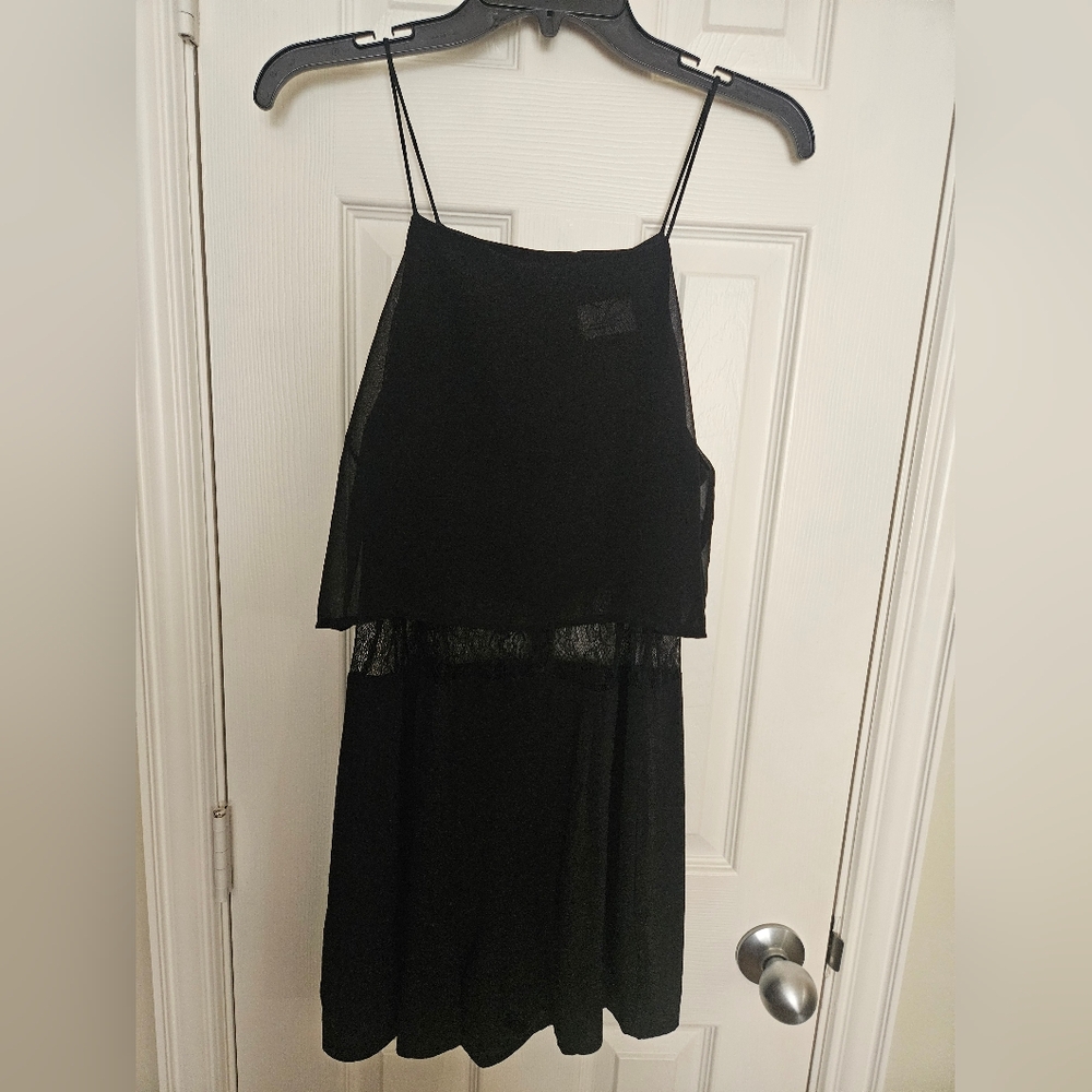 Pins & Needles Black Layered Romper